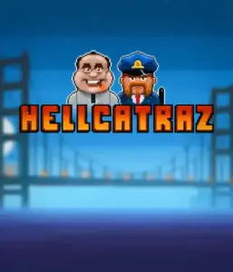 Enter the thrilling world of the Hellcatraz game by Relax Gaming, highlighting a cartoonish prisoner and a guard with the infamous Alcatraz prison and San Francisco skyline in the background. This image depicts the adventure and mischief of an prison break-themed game, ideal for those who enjoy playful themes, offering a nostalgic adventure. 