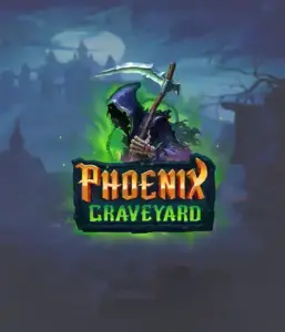 An immersive view of ELK Studios' Phoenix Graveyard slot, with its hauntingly beautiful graveyard and phoenix symbols. Displayed in this image is the slot's innovative expanding reels, alongside its beautifully crafted symbols and supernatural theme. It vividly depicts the game's legend of the phoenix's revival, making it enticing for those interested in mythology.