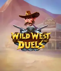  Dive into the daring world of "Wild West Duels" by Pragmatic Play, featuring a tough gunslinger ready for a showdown. The image displays a resolute cowboy with crossed pistols, set against a dusty Western town. His intense eyes and detailed attire capture the essence of the Old West. The game's title is prominently featured in a striking font, adding to the adventurous theme. 