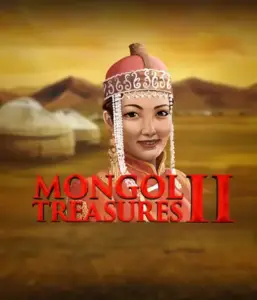 Discover the rich heritage of Mongolia with Mongol Treasures 2 slot by Endorphina, featuring a stunning Mongolian woman clothed in traditional attire against a golden Mongolian steppe backdrop. This image captures the essence of Mongolian history, offering a memorable cultural journey. 